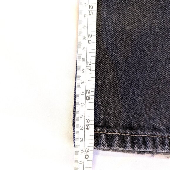 VINTAGE 90s Guess | 100% Cotton Straight Leg Jeans in Washed Black/Gray Size 27 - Picture 12 of 13